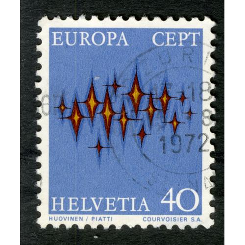 Timbre Oblitéré Helvetia, Europa Cept, 40