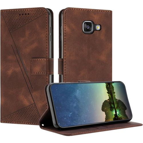 Kal-Etui Coque Pour Samsung Galaxy A310 / A3 2016, Coque De Telephone En Cuir De Première Qualité [Pochette De Portefeuille] Porte Carte Compatible Avec Coque Samsung A310/A3 2016 - Marron