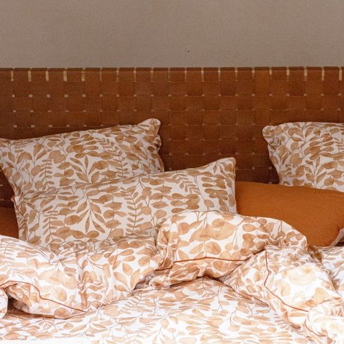 Housse De Couette En Percale De Coton 200x200cm Terre Cuite