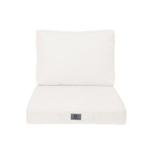 Coussins Pour Fauteuil Effet Lin Déhoussable 50x50cm Blanc Cassé