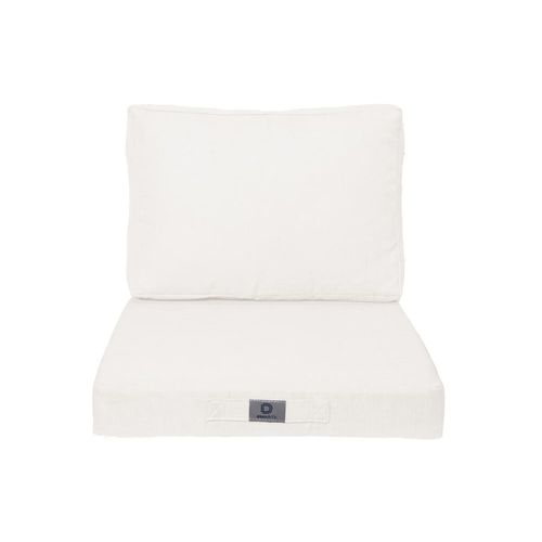 Coussins Pour Fauteuil Effet Lin Déhoussable 50x50cm Blanc Cassé