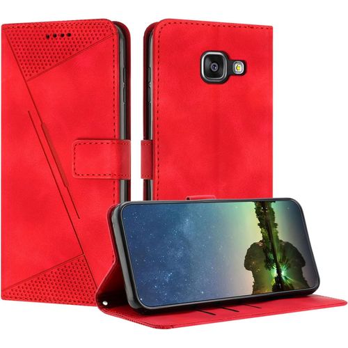 Kal-Etui Coque Pour Samsung Galaxy A510 / A5 2016, Coque De Telephone En Cuir De Première Qualité [Pochette De Portefeuille] Porte Carte Compatible Avec Coque Samsung A510/A5 2016 - Rouge