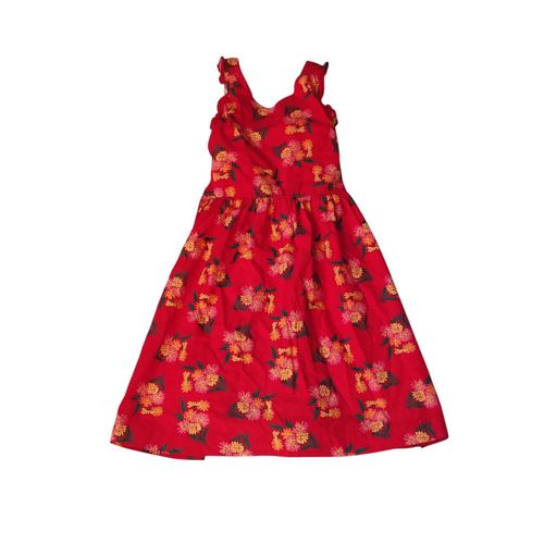 Robe Rouge Fleurie Vintage