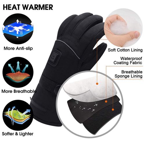 Gants Chauffants Rechargeables Avec 3 Réglages De Chauffage, Gants Chauffants Alimentés Par Batterie 3200 Mah Pour Hommes Et Femmes, Gants Chauffants D'hiver Pour La Chasse, La Pêche, Les Skis, Le Cyc