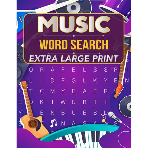 100 Music Word Search Large Print For Adults And Teens: Edition 1