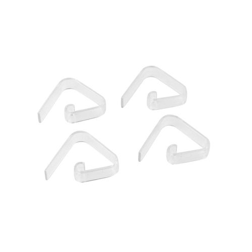 Fackelmann 14461 Lot De 4 Pinces À Nappe Extérieure, Pince Nappe Ajustable, Pince Nappe, Attache Nappe, Plastique, Blanc, Transparent, 5,5 Cm