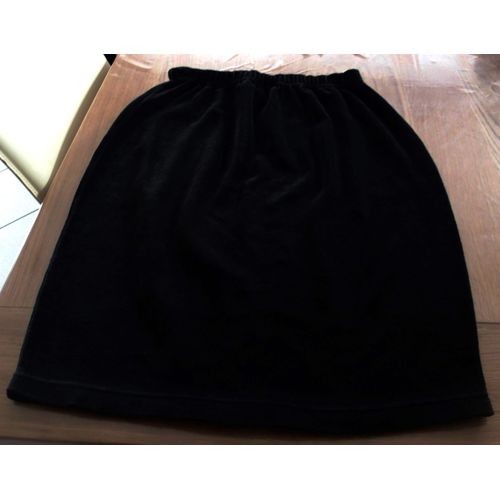 Jupe 38/40 Noir Velours Ras Taille Élastique Courte