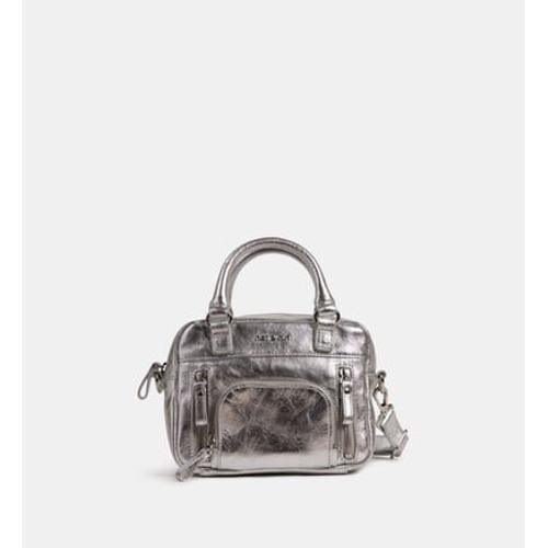 Nat & Nin - Sac cabas Micro Macy cuir métallisé  - Gris