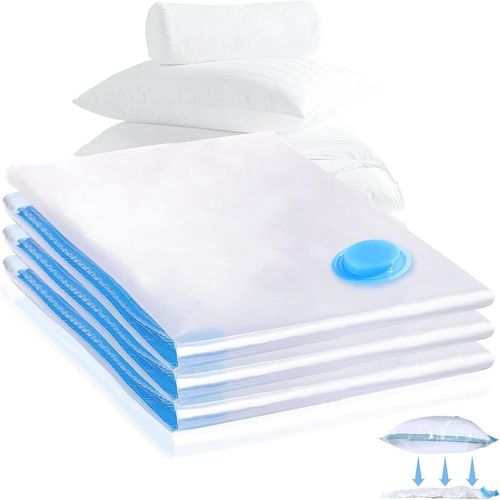 Lot de 3 sacs de rangement sous vide (60 x 80 cm) pour vêtements, sacs de rangement sous vide réutilisables pour vêtements, literie, serviettes, couettes