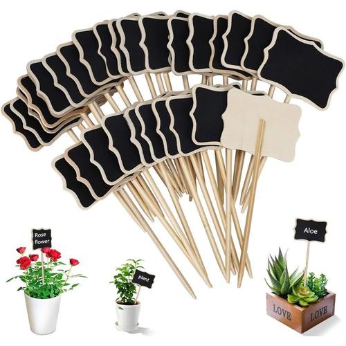 Étiquette De Jardin 30 Pieces T-Type Étiquettes Plantes En Boi Imperméable Etiquettes De Plantes En Ardoise Pour Jardin Graines Arbres Herbes Fleurs