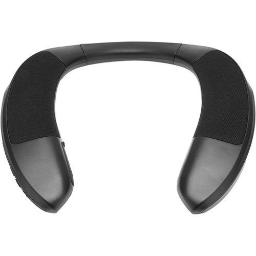 Enceinte de cou Bluetooth, enceinte portable sans fil 5.0 avec microphone antibruit, enceinte de cou stéréo 3D, design ergonomique, adaptée aux voyages en famille