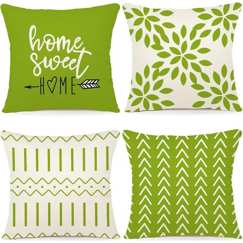 Vert - Sans Taie D'oreiller, 45x45cm, Set De 4 Housses De Coussin Décoratives Housses De Coussin De Canapé Décoratives Housses De Coussin De Canapé En Lin Housses De Coussin D'extérieur Décoratives Ch