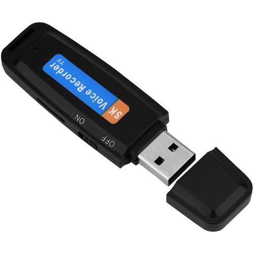 Enregistreur numérique USB2.0 32GB, enregistreur audio numérique WAV sur carte TF, enregistreur numérique sur clé USB avec lecture de musique, adapté aux présentations/conférences/interviews