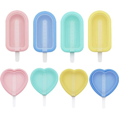 Moule À Glace En Silicone 8 Pièces, Mini Sorbetière Avec Couvercle, Sorbetière Pour Enfants
