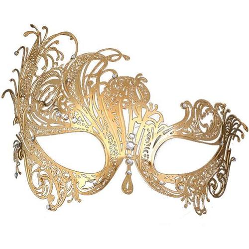 Masque Vénitien En Or 1 Pièce, Masque De Mascarade En Métal, Masque De Couple, Bal De Fin D'année, Carnaval