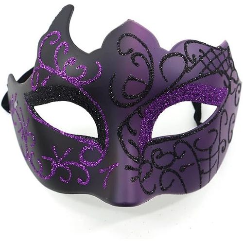 Noir Et Violet - Masque Vénitien, Masque De Mascarade, Masque Vénitien Pour Cosplay, Carnaval, Fêtes À Thème, Pour Hommes Et Femmes.