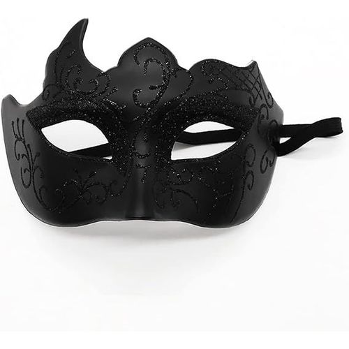 Noir - Masque Vénitien, Masque De Mascarade, Masque Vénitien Pour Cosplay, Carnaval, Fêtes À Thème, Pour Hommes Et Femmes.