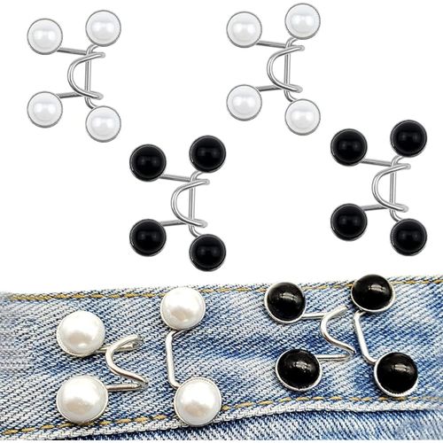 Lot De 6 Boutons De Jeans Perlés, Boucle Réglable, Pas De Couture, Boutons Instantanés Pour Jeans, Pantalons, Robes.