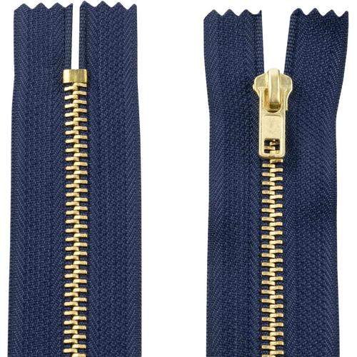 2 X 15cm Zips Métalliques Non Détachables - Zips - Bleu Marine - Kit De Couture Maroquinerie Jupes Robes Pantalons Accessoires D'habillement