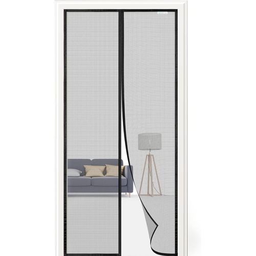 Moustiquaire Magnétique 120x220 Cm, Rideau Anti-Moustique, Sans Perçage - Noir