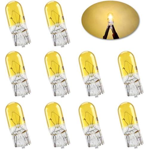 Jaune - Ampoule Halogène Standard Miniature T10 W5w 194168501 Feu D'angle Drl Feu Latéral Feu Stop Feu Arrière Ampoule-10pcs