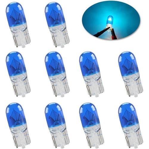 Bleu Vif - Ampoule Halogène Standard Miniature T10 W5w 194168501 Feu D'angle Drl Feu Latéral Feu Stop Feu Arrière Ampoule-10pcs