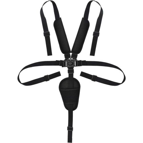 Harnais 5 Points Universel, Harnais De Securite Pour Chaise Haute Avec Épaulettes Et Coussin De Protection, Harnais Bebe Securite, Sangles De Harnais Pour Chaise Haute/Poussette/Landau (Noir)