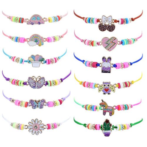 24pcs Filles Collier Bracelet Bracelet Collier Amitié Licorne Sirène Réglable Bracelet Collier Tressé Bijoux Enfants Filles Cadeaux De Fête D'anniversaire
