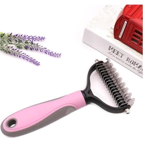 Brosse Chat Ou Brosse Chien Poil Long Pour Toilettage. Brosse Poils Animaux Double Lame Démêlante Pour Enlever Le Sous Poils Les N¿Uds Et Brosser Votre Animal En Toute Sécurité