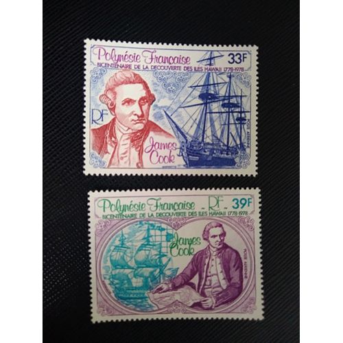 Timbre Polynesie Francaise Yt Pa 130 / 131 Séries : James Cook Et La Découverte D'hawaï 1978 ( 061207 )