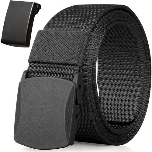 Ceinture En Nylon, Ceinture Tactique Militaire, Rapide À Travers La Sécurité De L'aéroport, Boucle En Métal + Boucle En Plastique,120cm