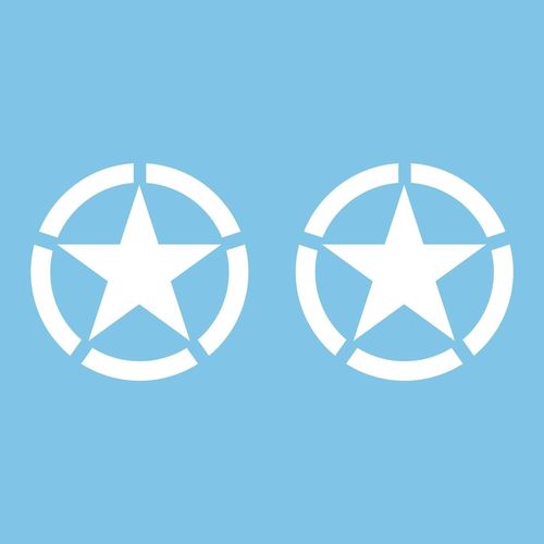 Autocollant réfléchissant de voiture Pentagram pour réservoir de carburant, autocollant de voiture Star, autocollant 4x4 Off-Road Star Military US Army Taille 12 cm Lot de 2 pour voiture (Blanc, 12 cm
