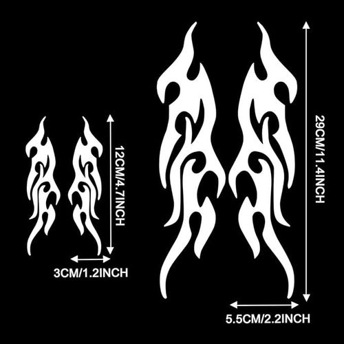 4 Pièces 12 cm + 29 cm Autocollants Réfléchissants en Vinyle pour Voiturette de Golf Étanches Pour Voiture Camion SUV Véhicules Tout-Terrain Skateboard (Blanc)