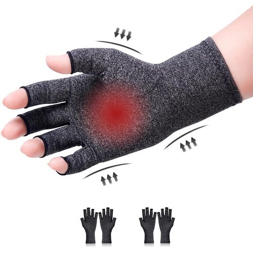 Lot De 2 Paires De Gants De Compression Pour L'arthrite - Pour Soulager La Douleur - Pour Les Jeux Vidéo Et L'arthrose - Taille S, Gris