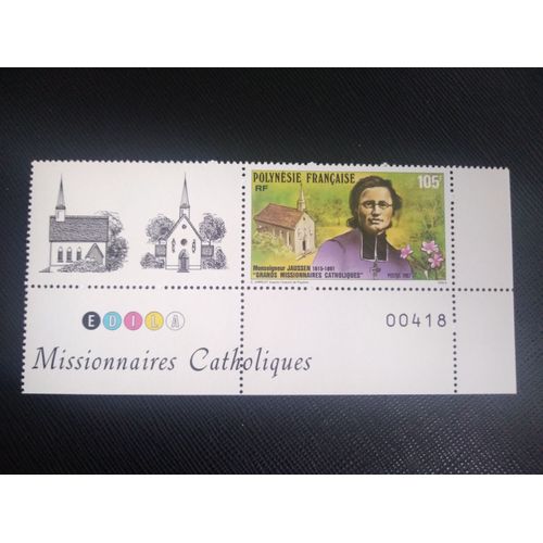 Timbre Polynesie Francaise Yt 293 Missionnaires Jaussen 1987 ( 061207 )