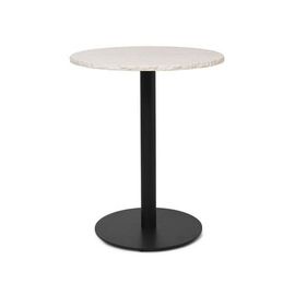 Ferm Living - Table De Café Mineral 60 X 60 Cm - Marbre Blanc Curia, Blanc/Noir - Noir