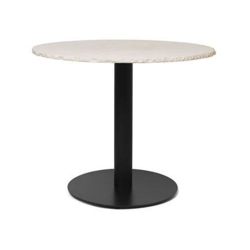 Ferm Living - Table À Manger Mineral 90 X 90 Cm - Marbre Blanc Curia, Blanc/Noir - Noir