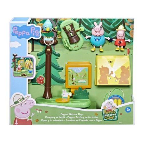 Coffret Peppa Pig : Camping En Foret - 2 Figurines + 6 Accessoires - Set Jouet Enfant Peppa Le Cochon + Carte Offerte