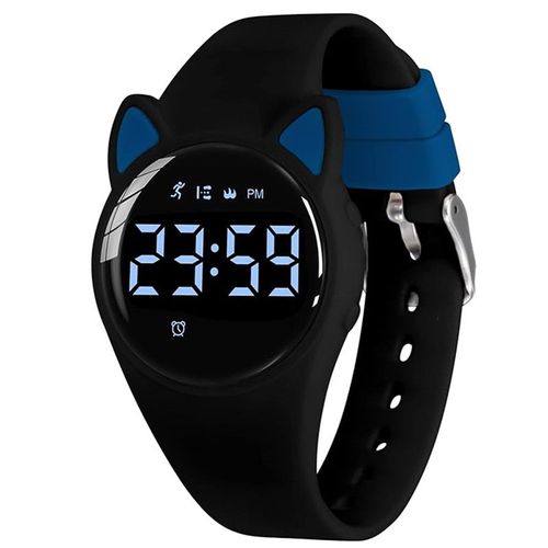 Montre Enfant Numérique Enfant Avec Chronomètre, Eclairage, Alarme, Date, Podomètres Marche, Surveillance Du Sommeil Montre Pour Enfants Sport Pour 5-15 Ans Fille Garçon (Noir Bleu)