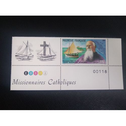 Timbre Polynesie Francaise Yt 294 Missionnaires Mazé 1987 ( 061207 )