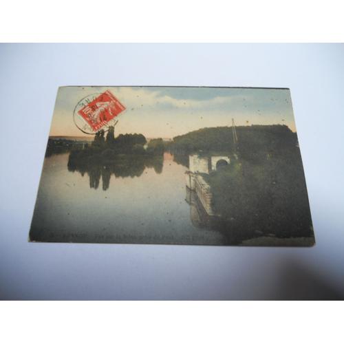 Dep 27 Eure Carte Ancienne Couleur De 1913 Vernon Vue Sur La Seine Prise Du Pont Edit Neurdein