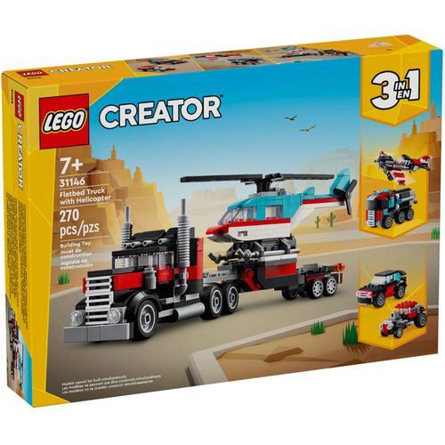 Lego Creator - Le Camion Remorque Avec Hélicoptère - 31146