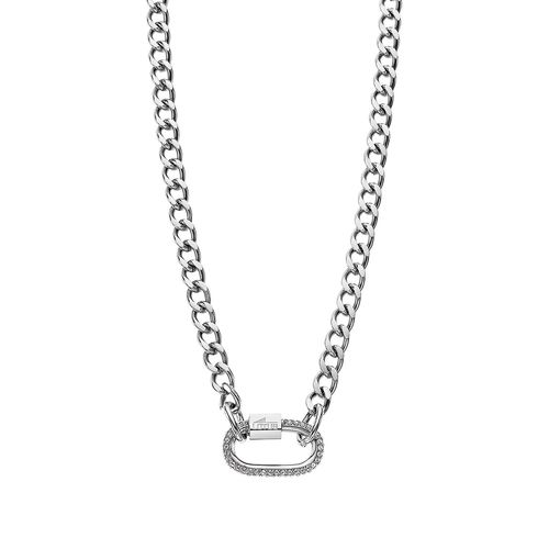 Collier Sautoir Lotus Style Urban Women Pendentif Mousqueton Serti