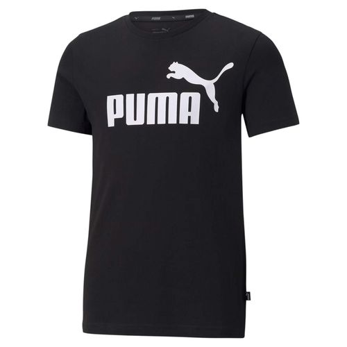 Tee Shirt Manches Courtes Puma Jr Ess Logo Tee Noir 116 Cm