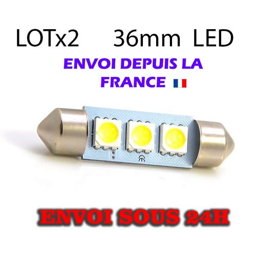 2 Ampoules Dax® Led Navette C5w 4 Leds Smd5050 36 Mm