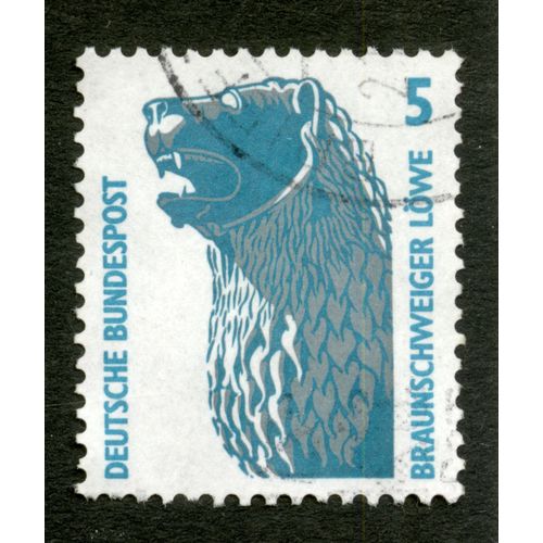 Timbre Oblitéré Deutsche Bundespost, Braunschweiger Lowe, 5