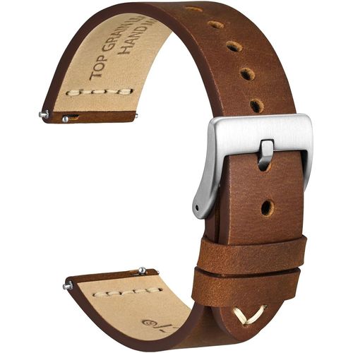 Démodé Bracelet De Montre,Cuir De Grain Supérieur,Fil Ciré Français,Dégagement Rapide,Boucle En Acier Inoxydable,Bracelets De Rechange Pour Homme 17mm 18mm 19mm 20mm 21mm 22mm 24mm.[U593]