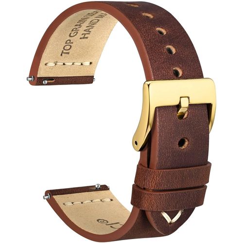 Démodé Bracelet De Montre,Cuir De Grain Supérieur,Fil Ciré Français,Dégagement Rapide,Boucle En Acier Inoxydable,Bracelets De Rechange Pour Homme 17mm 18mm 19mm 20mm 21mm 22mm 24mm.[U601]