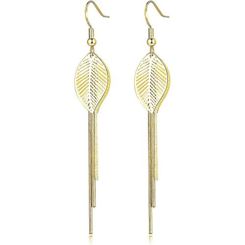 Longues Boucles D'oreilles Pendantes En Argent Sterling 925 Pour Femme-Hypoallergéniques-Gouttes Pendantes-Chaîne Serpent-Longues Boucles D'oreilles Pendantes Avec Feuilles/Losange.[X1524]