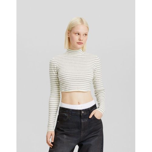  Pull Rayé Col Roulé Femme Xs Gris